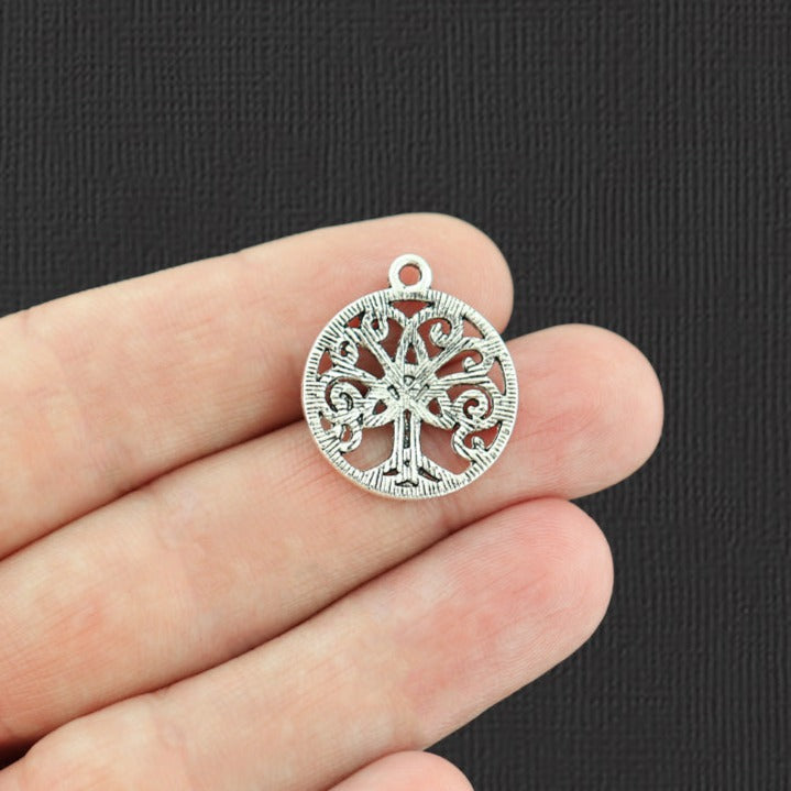 6 Celtic Knot Tree of Life Antique Silver Tone Charms - SC4420