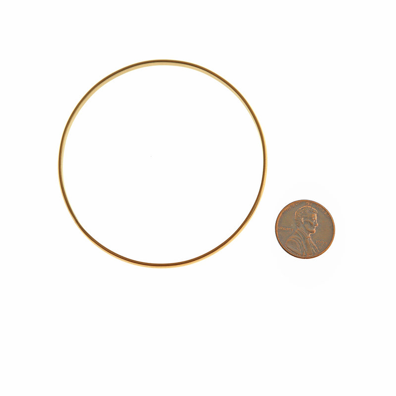 Gold Stainless Steel Bangle - 65mm - 1 Bangle - N176