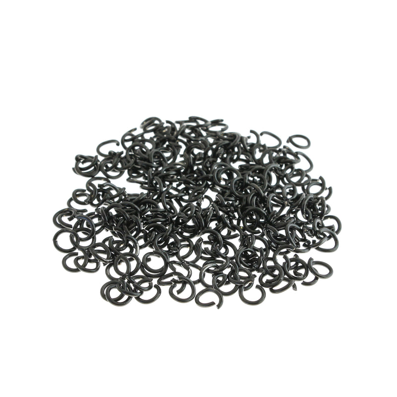 Black Stainless Steel Jump Rings 6mm x 1mm - Open 18 Gauge - 20 Rings - SS107