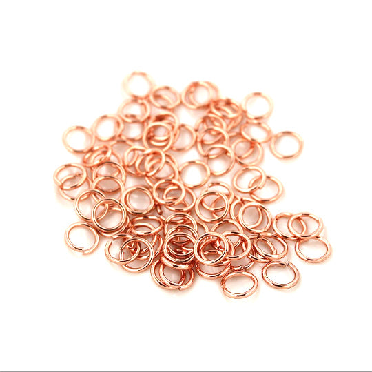 Rose Gold Stainless Steel Jump Rings 7mm x 1mm - Open 18 Gauge - 50 Rings - J104