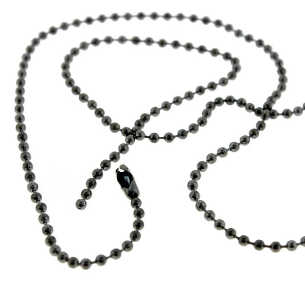 Collier chaîne boule en acier inoxydable noir bronze 22" - 2,5 mm - 1 collier - N584