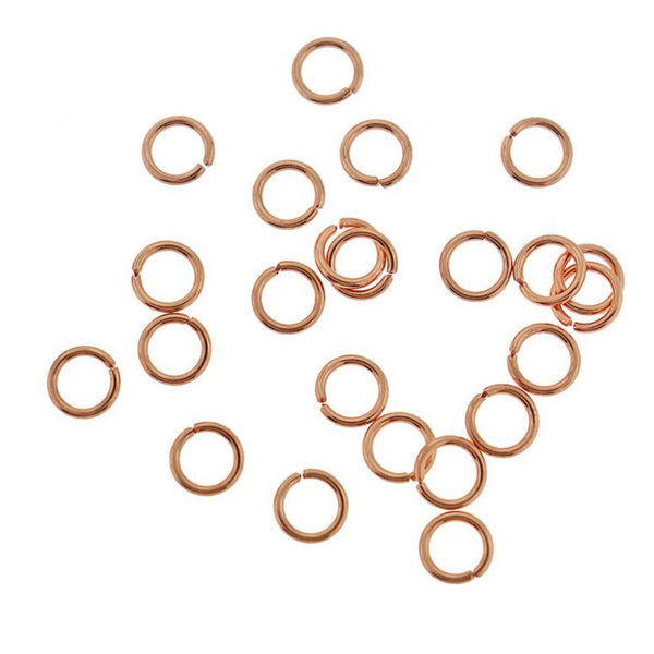 Rose Gold Stainless Steel Jump Rings 8mm - Open 16 Gauge - 20 Rings - SS095