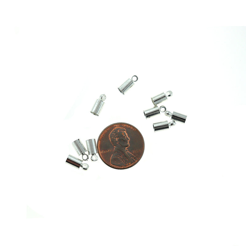 Embouts de cordon argentés - 9 mm x 4 mm - 75 pièces - FD027