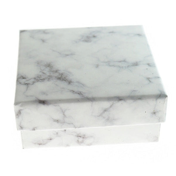 Marble Jewelry Box - Grey and White - 7cm x 7cm - 1 Piece - TL246