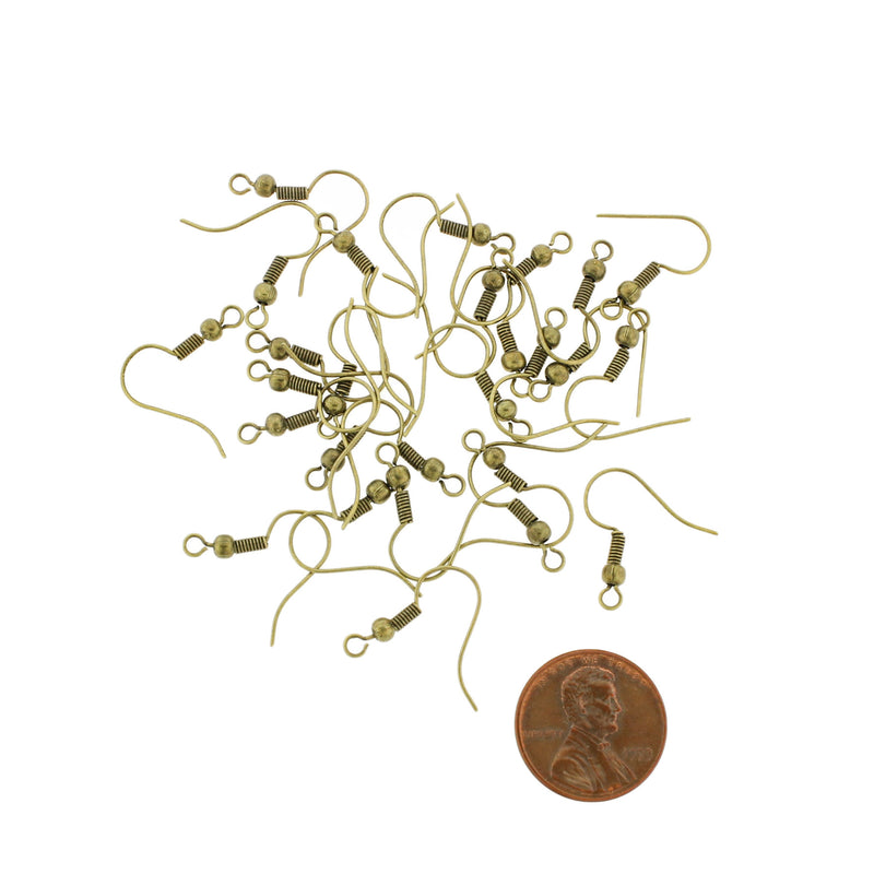 Boucles d'oreilles en bronze antique - Crochets de style français - 20 mm x 17 mm - 100 pièces 50 paires - Z916