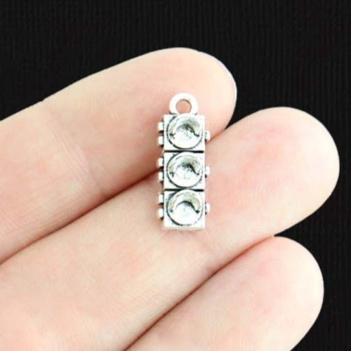10 Traffic Light Antique Silver Tone Charms - SC2595