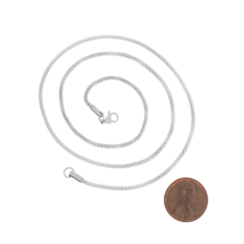 Colliers de chaîne de serpent de ton argent 20" - 2mm - 10 colliers - N505