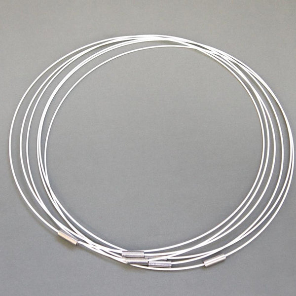 White Steel Wire Necklace 19 5/8" - 1mm - 1 Necklace - N354