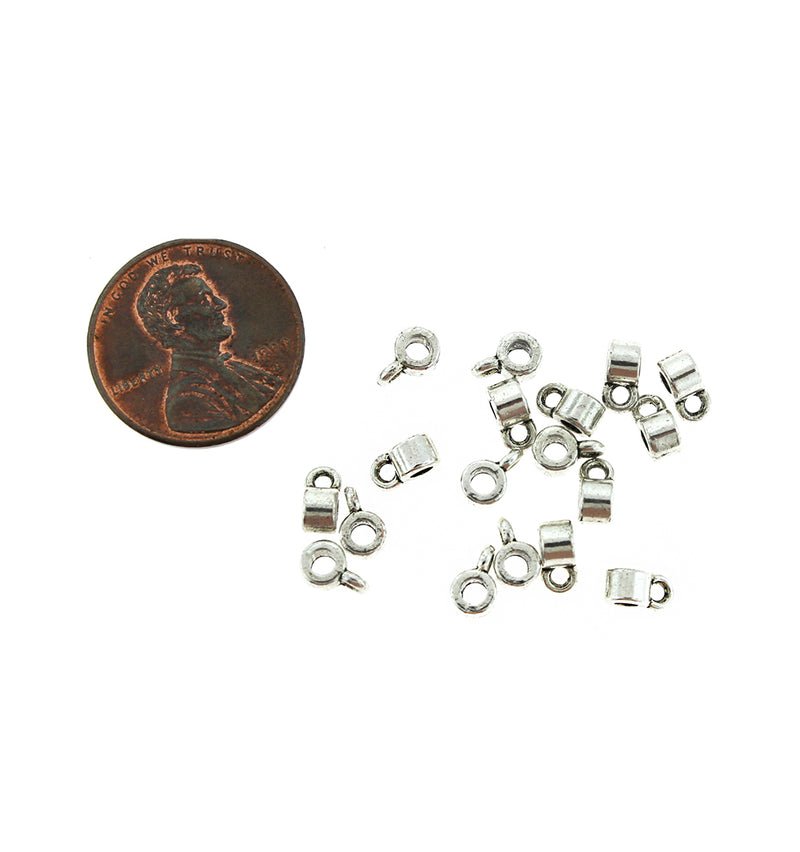 Perles de caution 6mm x 3mm - ton argent - 100 perles - FD828