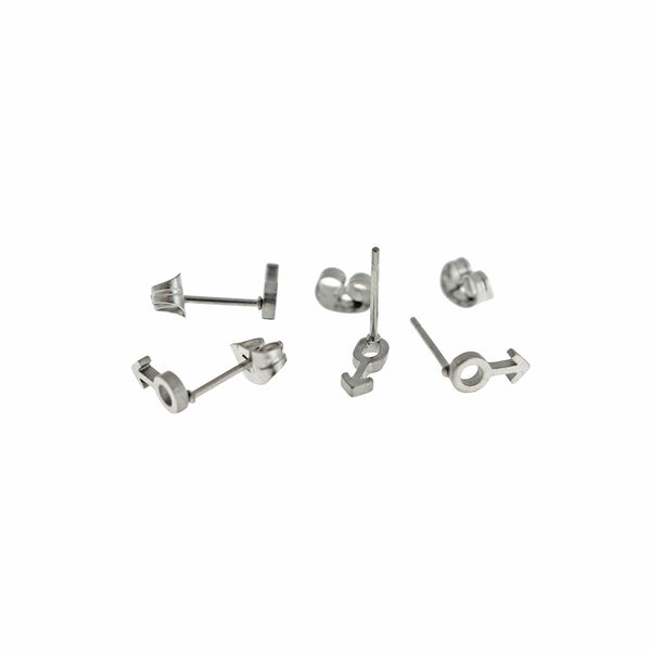 Boucles d'oreilles en acier inoxydable - clous de symbole féminin - 10 mm x 8 mm - 2 pièces 1 paire - ER287