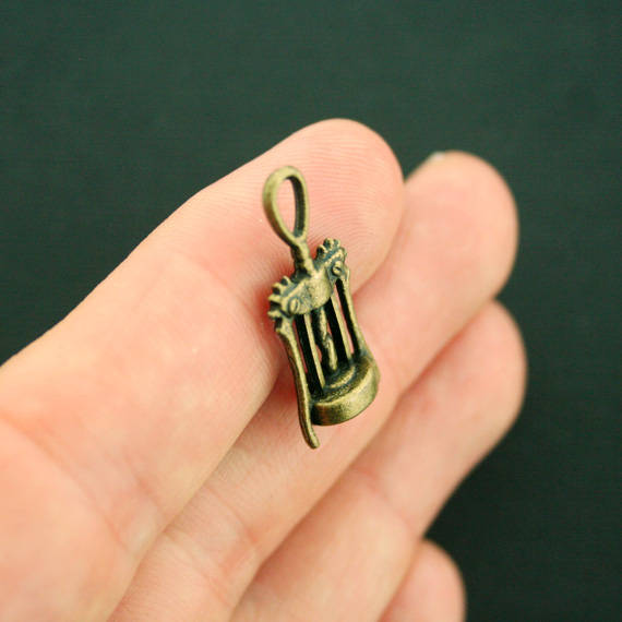6 Wine Opener Antique Bronze Tone Charms 3D - BC667