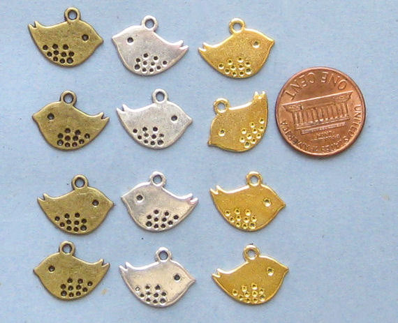 Bird Charm Collection en Trois Finitions 9 Charms - COL099