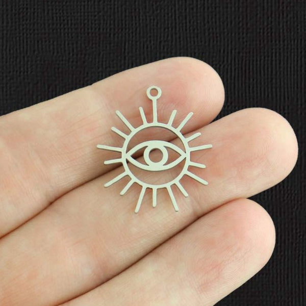 2 Eye Stainless Steel Charms 2 Sided - SSP510