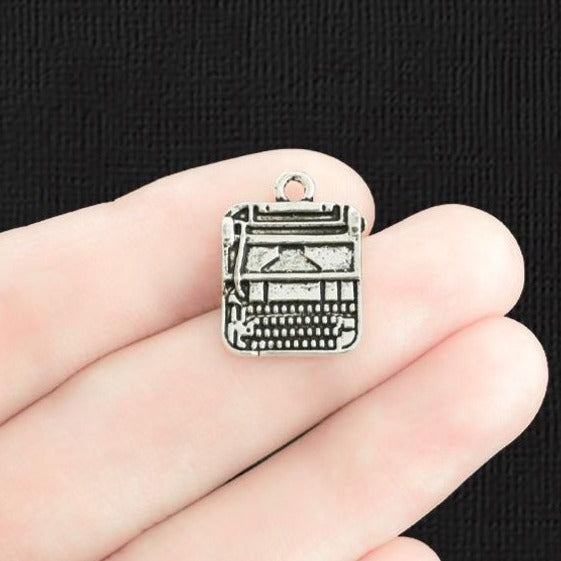 4 Typewriter Antique Silver Tone Charms - SC2961