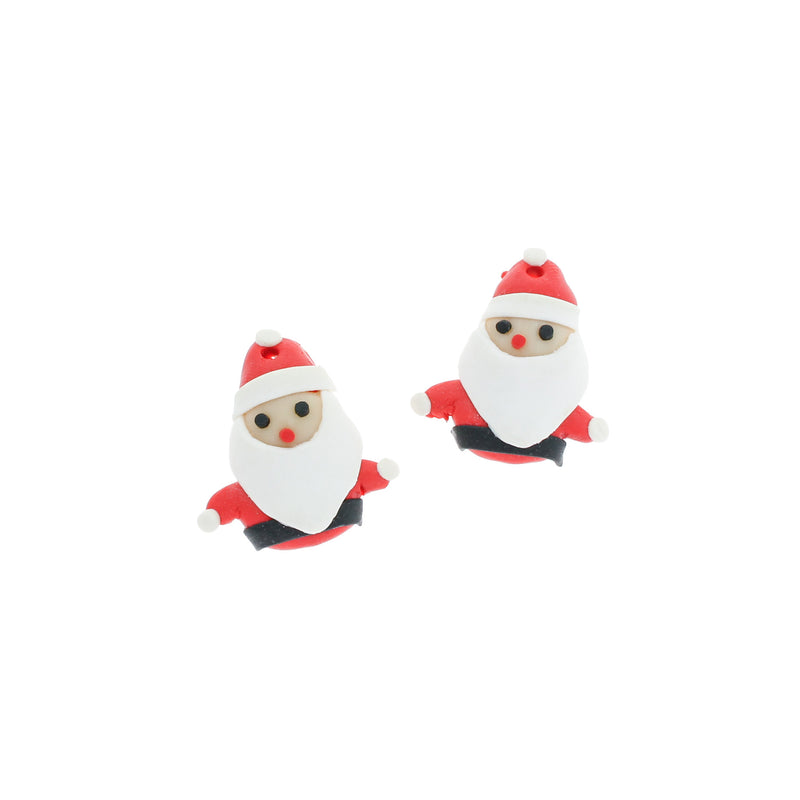 2 breloques Père Noël en pâte polymère - K409