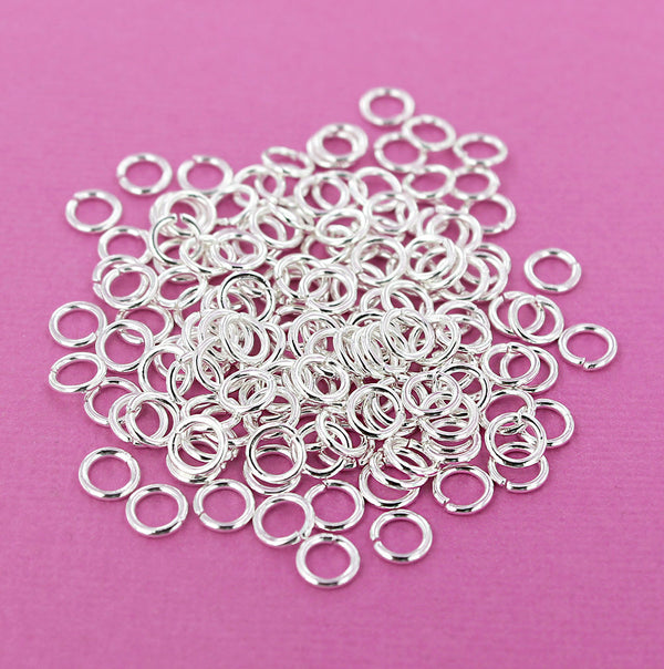 Silver Tone Jump Rings 6mm x 1mm - Open 18 Gauge - 250 Rings - J092