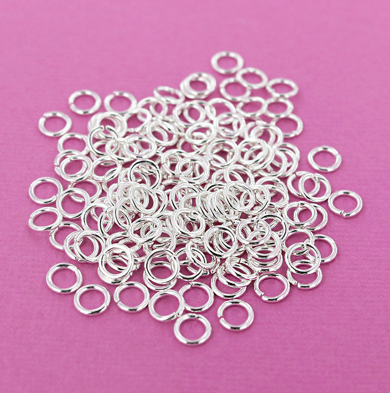 Silver Tone Jump Rings 6mm x 1mm - Open 18 Gauge - 250 Rings - J092