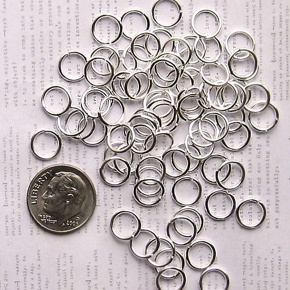 Silver Tone Jump Rings 8mm x 1mm - Open 18 Gauge - 400 Rings - J006
