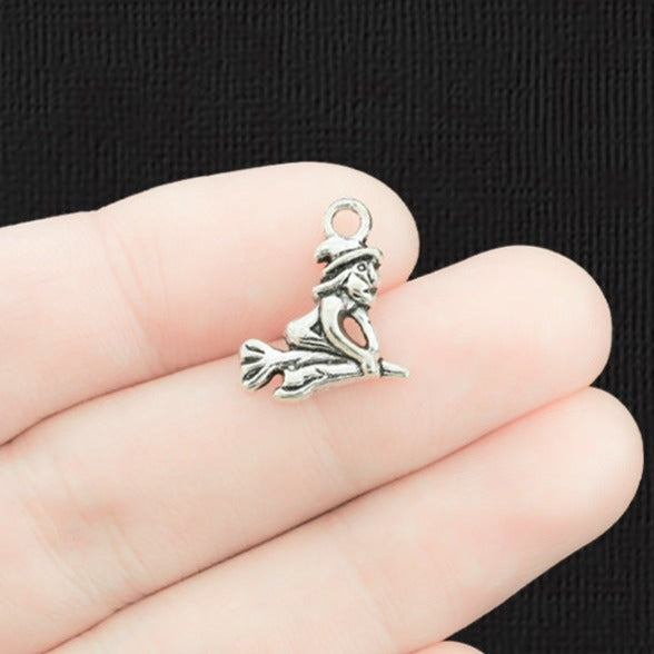 8 Witch Antique Silver Tone Charms - SC1170