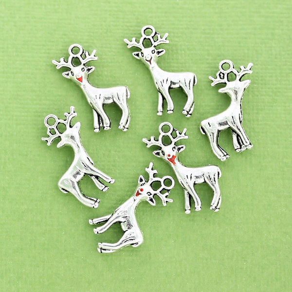 4 Reindeer Silver Tone Charms - SC2719