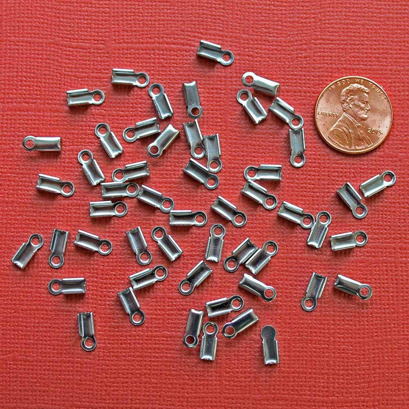 Stainless Steel Cord Ends - 9mm x 4mm - 100 Pieces - FD161
