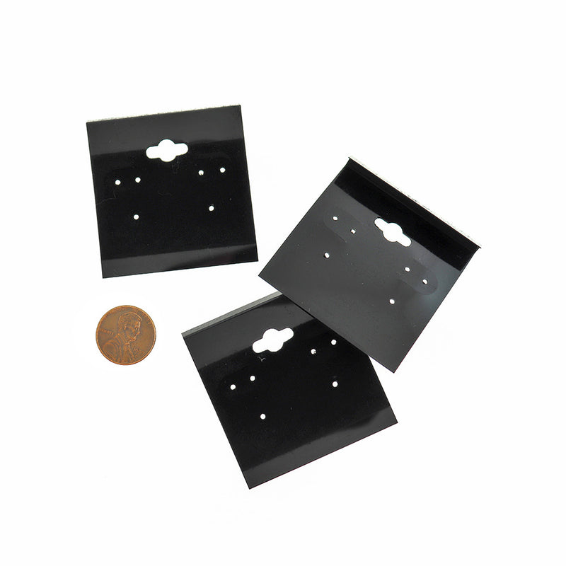 BULK 100 Black Plastic Earring Display Cards - TL257