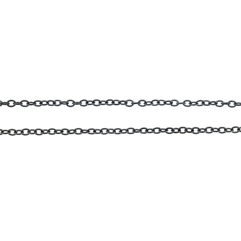 Bulk Gunmetal Tone Cable Chain 32ft - 0.6mm - FD774