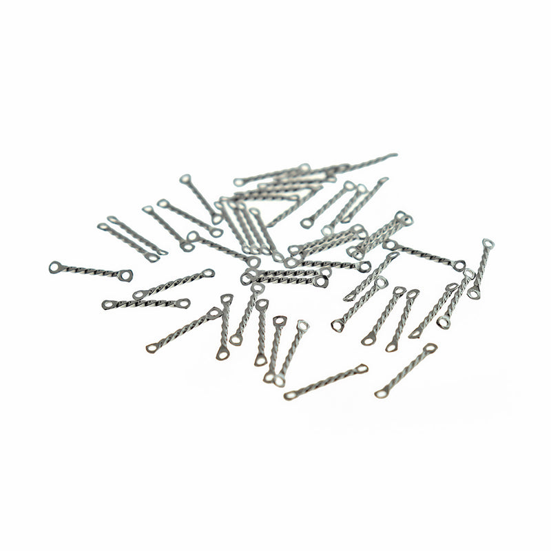 6 breloques en acier inoxydable avec connecteur torsadé - SSP452
