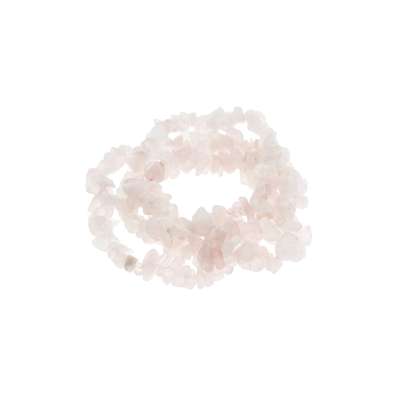 Chip Natural Rose Quartz Beads 5mm - 8mm - Petal Pink - 1 Strand 215 Beads - BD1948