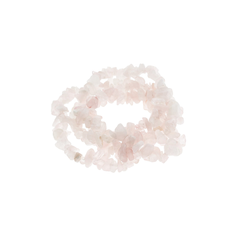 Perles de quartz rose naturel Chip 5mm - 8mm - Rose pétale - 1 brin 215 perles - BD1948