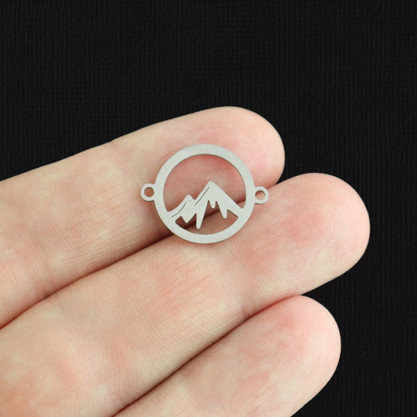 Mountain Connector Stainless Steel Charm 2 Sided - SSP600