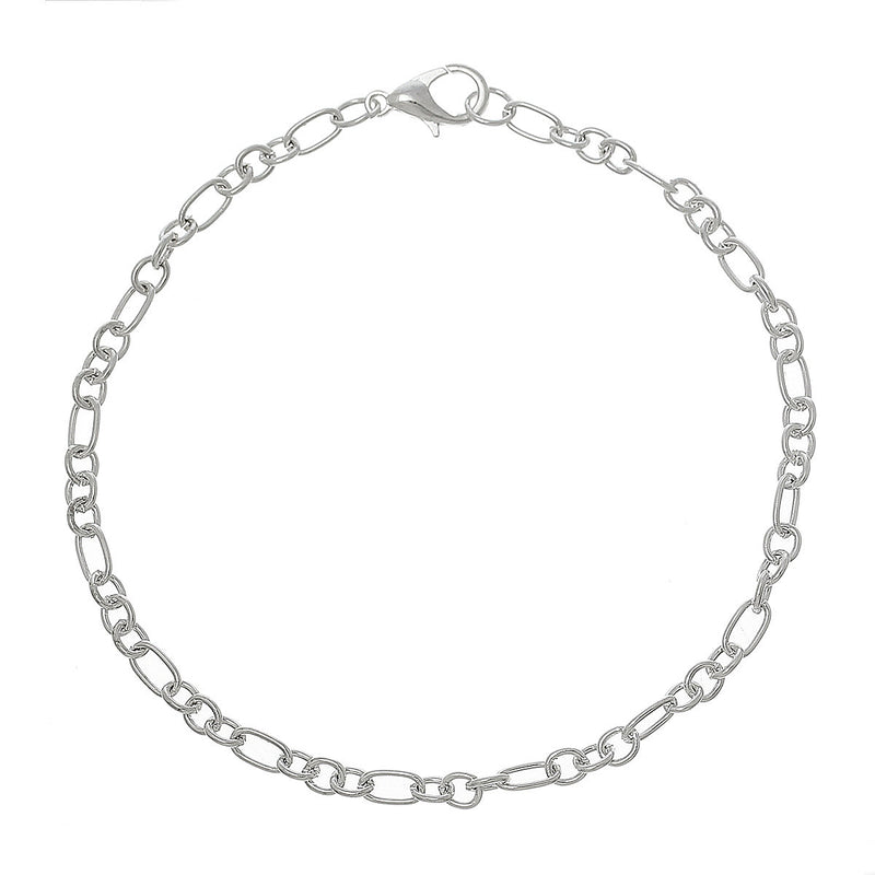 Silver Tone Cable Chain Bracelet 8"" - 3.5mm - 12 Bracelets - N103