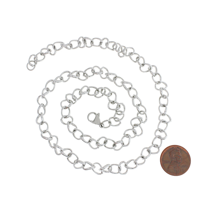 Stainless Steel Curb Chain Necklace 21" - 6mm - 1 Necklace - N260