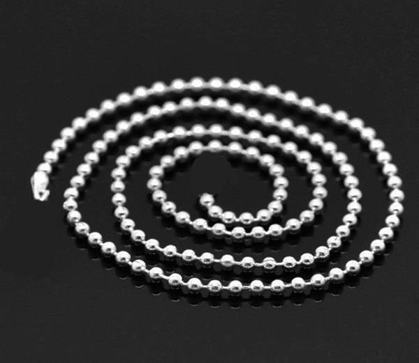 Stainless Steel Ball Chain Necklace 24" - 2.4mm - 5 Necklaces - N063