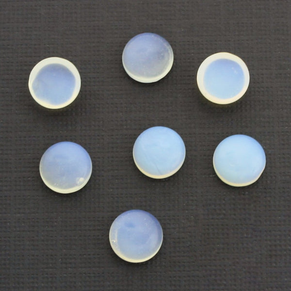 Natural Opalite Gemstone Cabochon Seals 8mm - 6 Pieces - CBD006