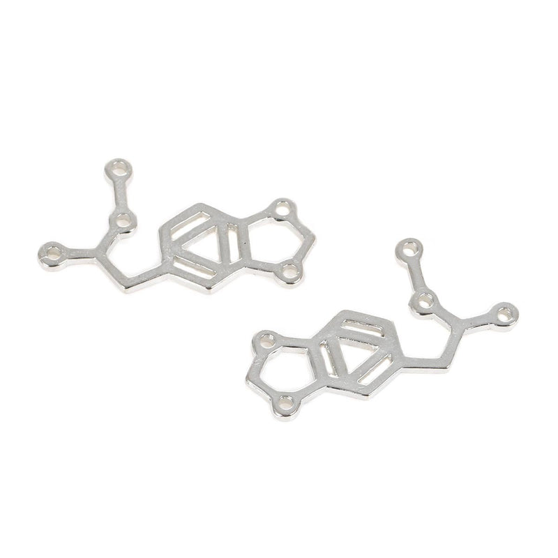 BULK 30 MDMA Molecule Antique Silver Tone Charms - SC5603