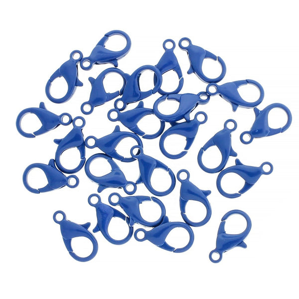 Blue Enamel Lobster Clasps 14mm x 8mm - 10 Clasps - FF284