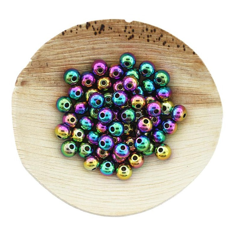 Rainbow Galvanoplastie Acier Inoxydable Spacer Metal Beads 8mm x 6.5mm - Rainbow Galvanoplastie - 5 Perles - BD2356
