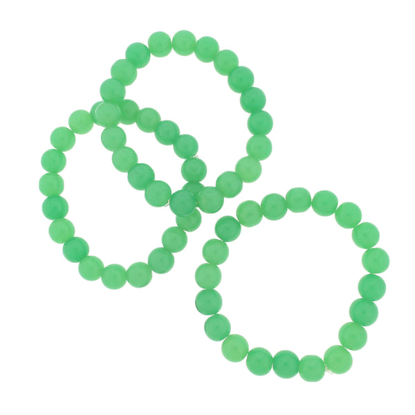 Imitation Jade Bead Bracelet - 50mm - Sea Green - 1 Bracelet - BB151