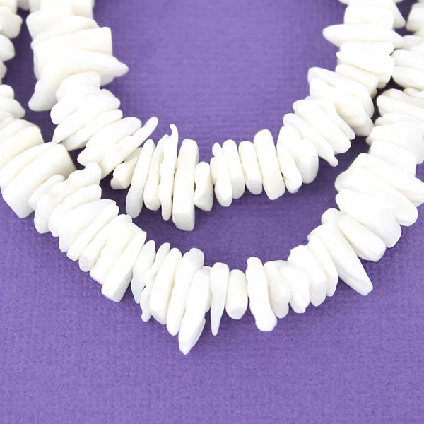 Chip Natural Shell Beads 6-12mm x 4-10mm - White - 50 Beads - BD585