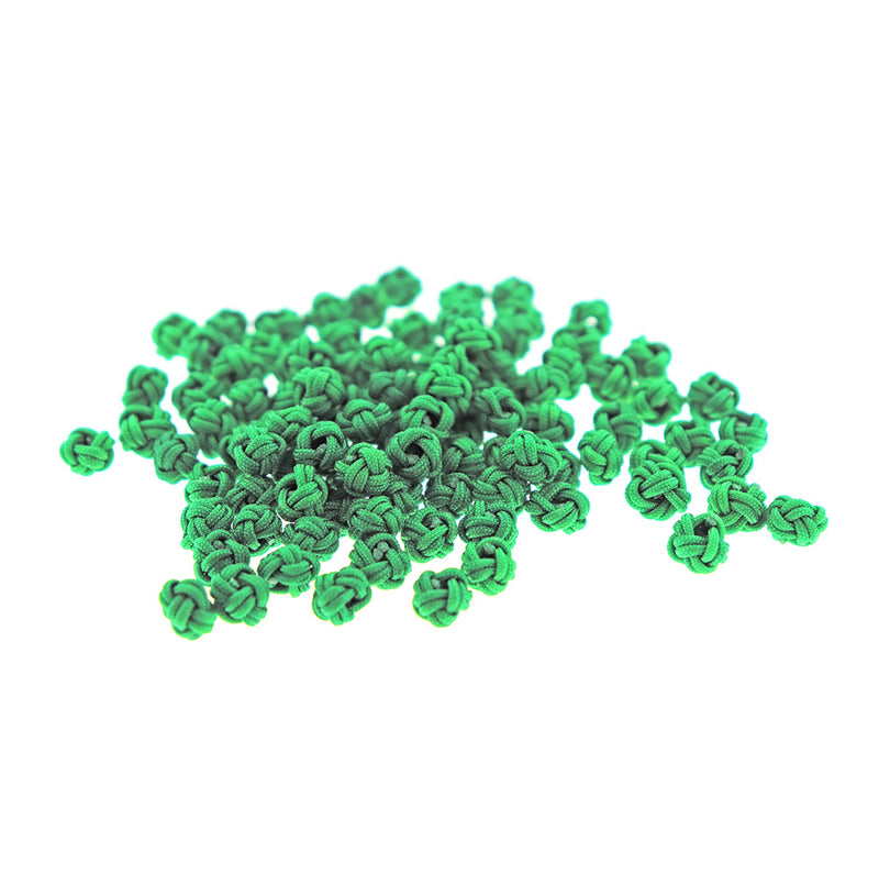 SALE Round Polyester Knot Beads 5mm x 6mm - Forest Green - 20 Beads - BD424
