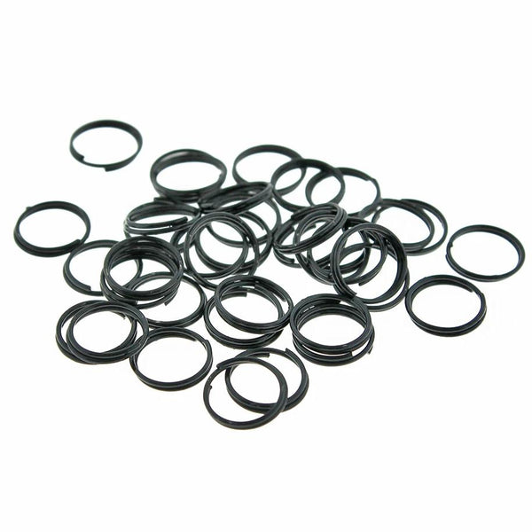 Black Stainless Steel Split Rings 10mm x 1.4mm - Open 15 Gauge - 200 Rings - SS065