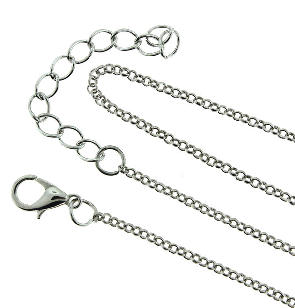 Silver Tone Rolo Chain Necklaces 20"- 1.5mm - 10 Necklaces - N555