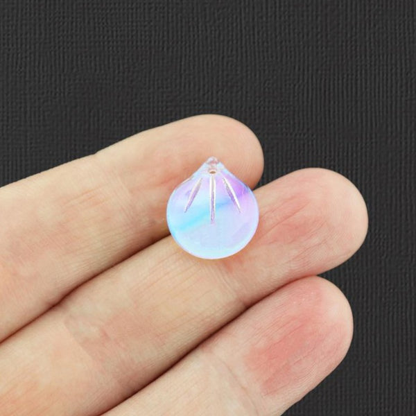 10 Opal Flower Petal Glass Charms - Z1268