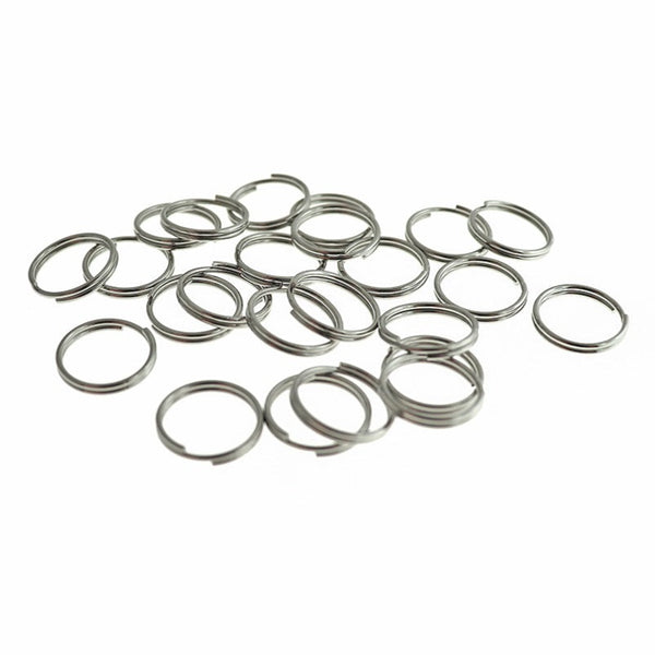 Stainless Steel Split Rings 14mm x 2mm - Open 12 Gauge - 50 Rings - J088