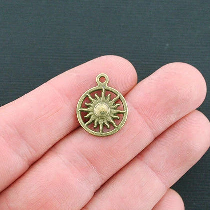 8 Sun Antique Bronze Tone Charms - BC1292