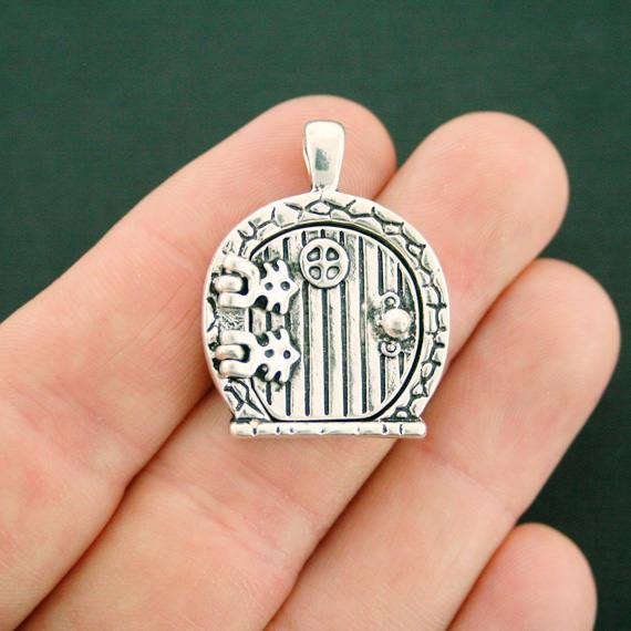 Fairy Door Locket Antique Silver Tone Charm- SC7275