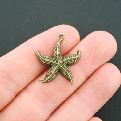 8 breloques étoile de mer bronze antique - BC793
