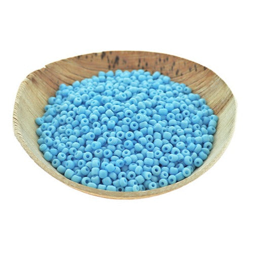 Seed Glass Beads 8/0 3mm - Sky Blue - 50g 1000 Beads - BD2242