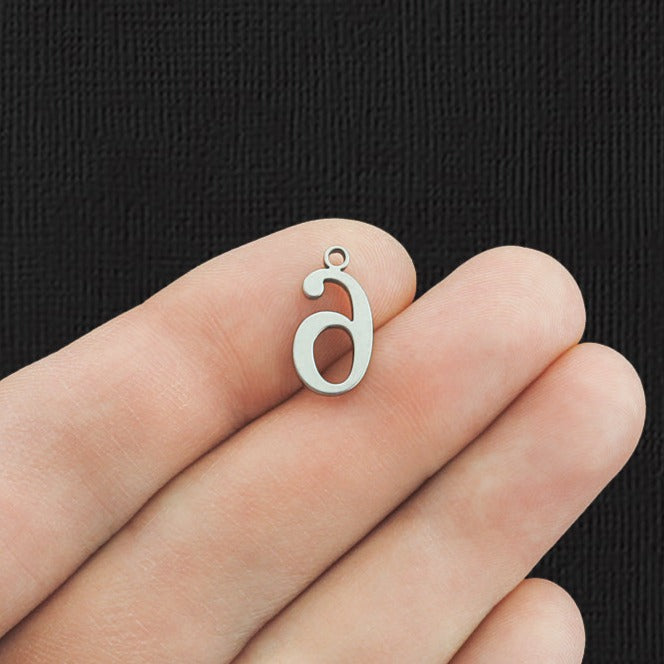 8 Number 6 Stainless Steel Charms - SSP288